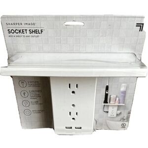 Sharper Image Socket Shelf 8 Port Surge Protector Wall Outlet, As Seen On TV NEW